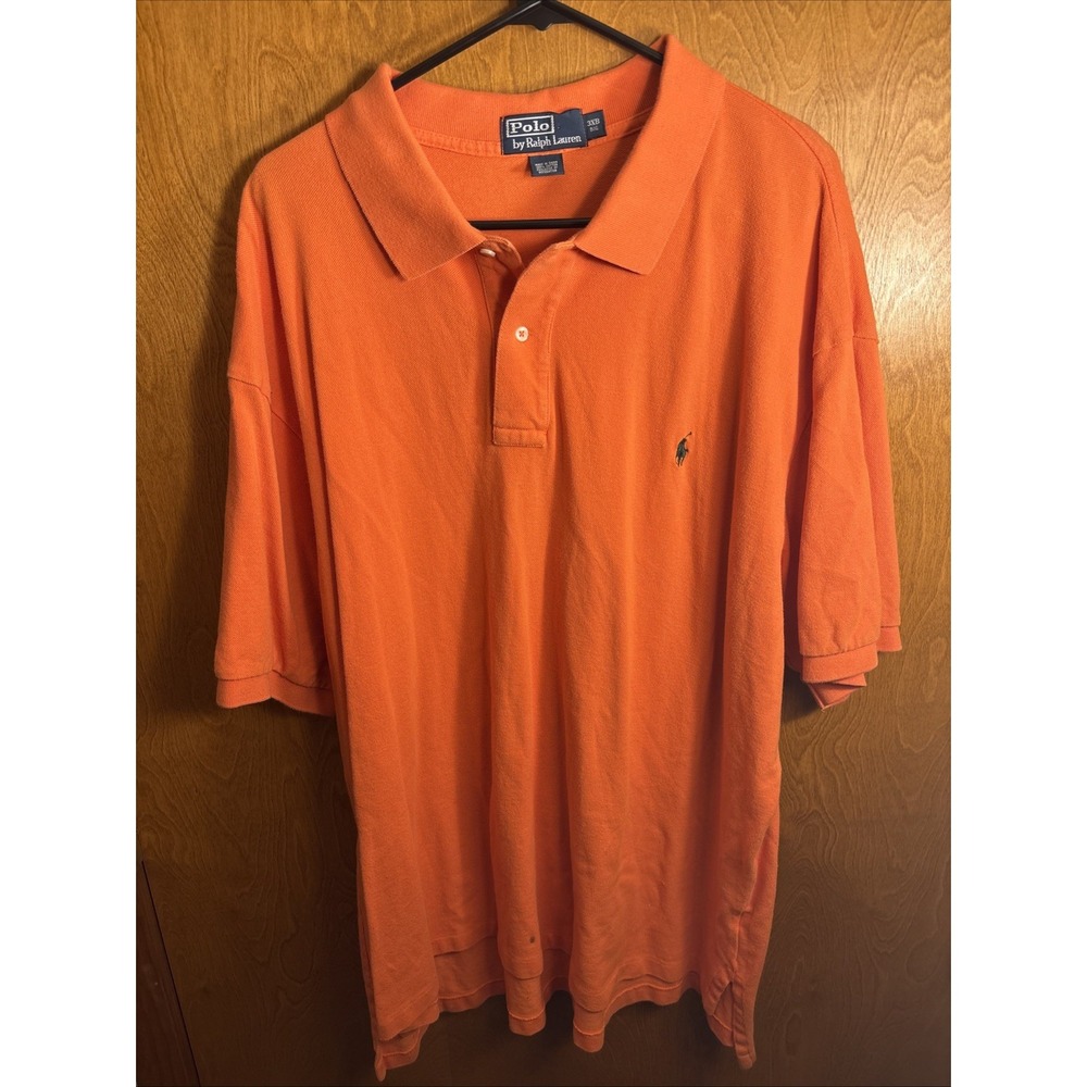 Polo Ralph Lauren Polo Shirt Mens 3XB Big Orange Preppy Casual Pony Blem